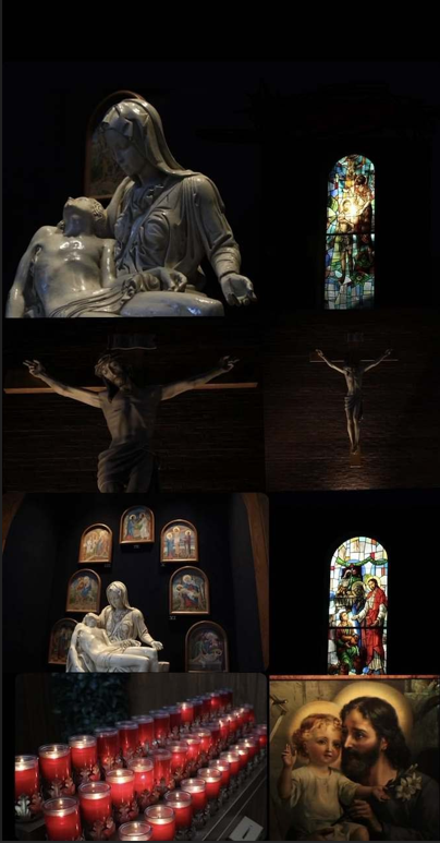 Religious statues and stained glass — Photography Club project